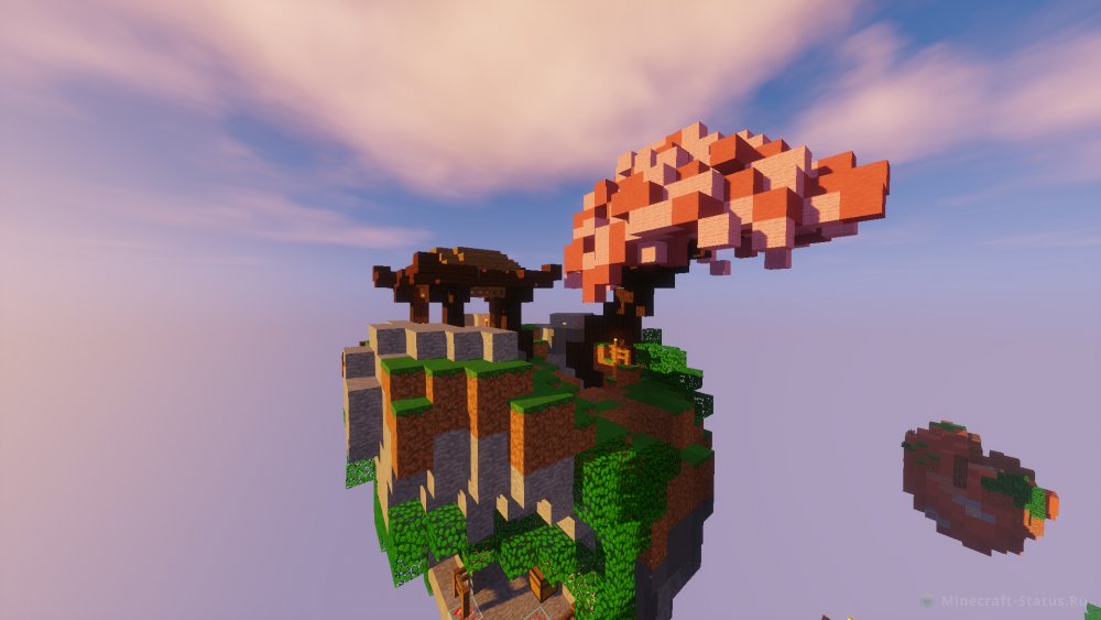 Розовое дерево на сервера с мини-игрой SkyWars на Хайпикселе
